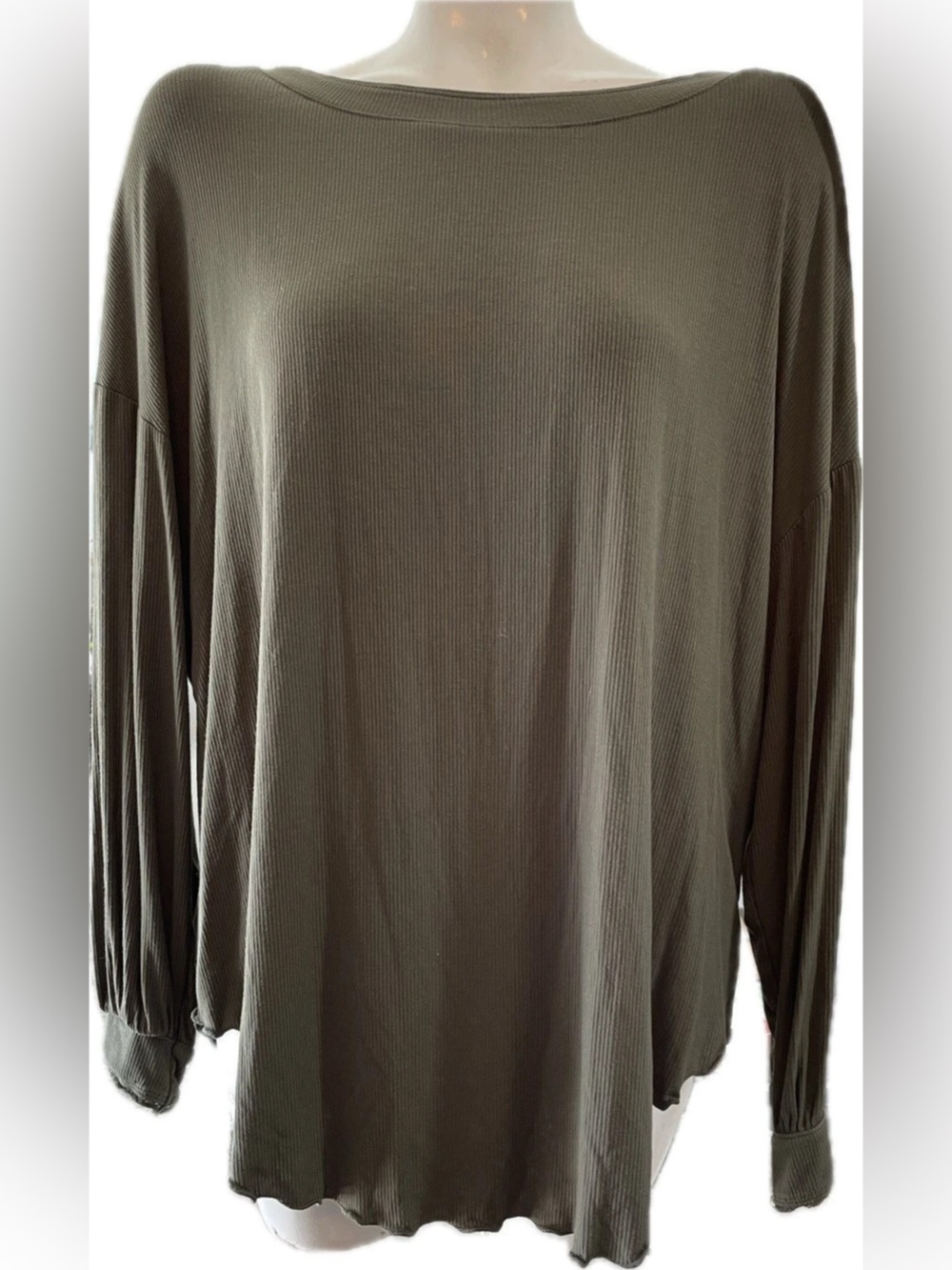 Free People Olive Ribbed Tunic Size Small